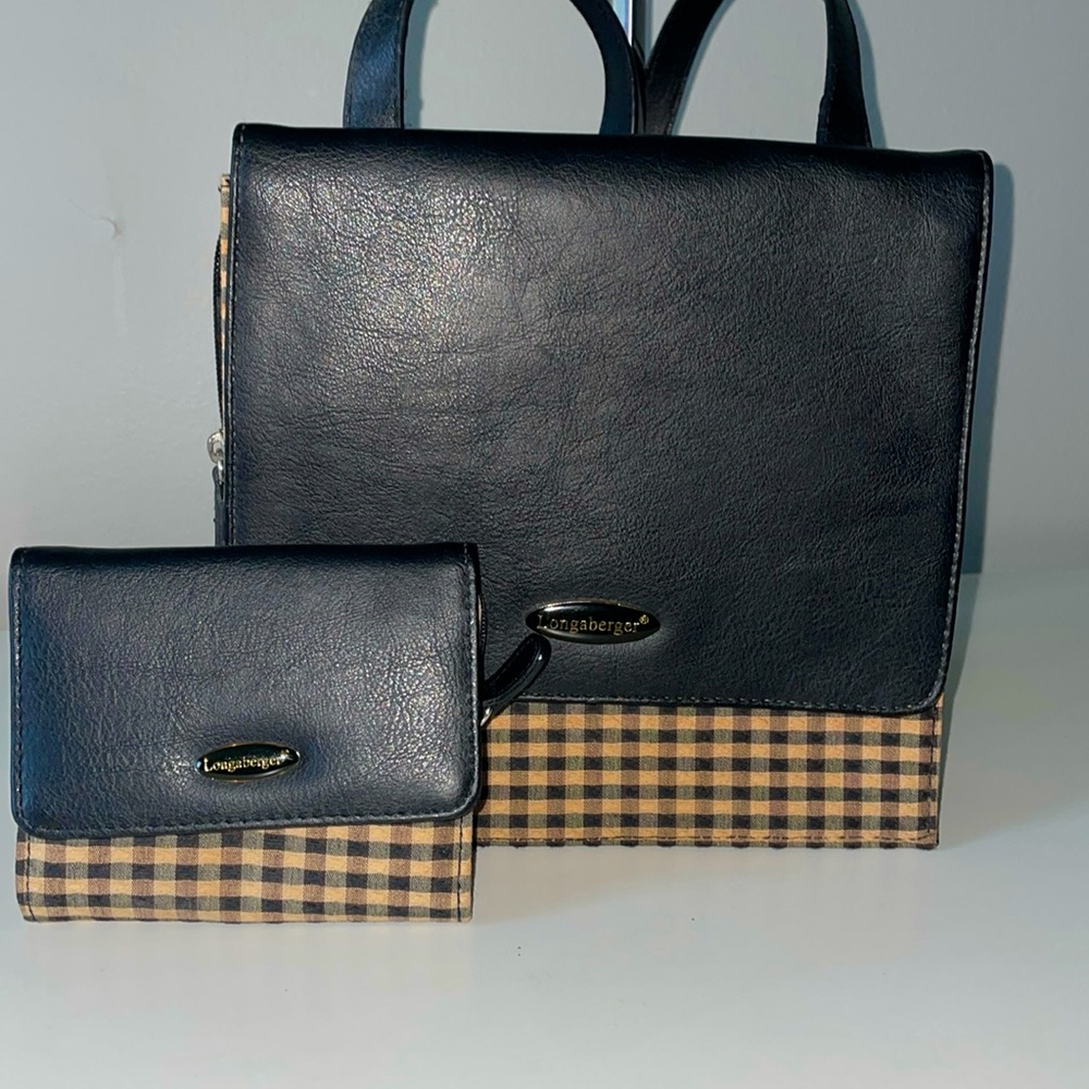 2pc Plaid Longaberger Crossbody